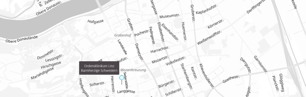 Hellgraue Karte mit hellblauer Standortstecknadel