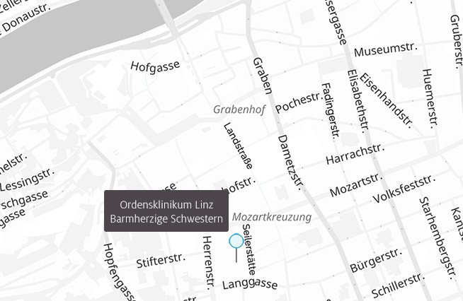 Hellgraue Landkarte mit hellblauer Standortstecknadel